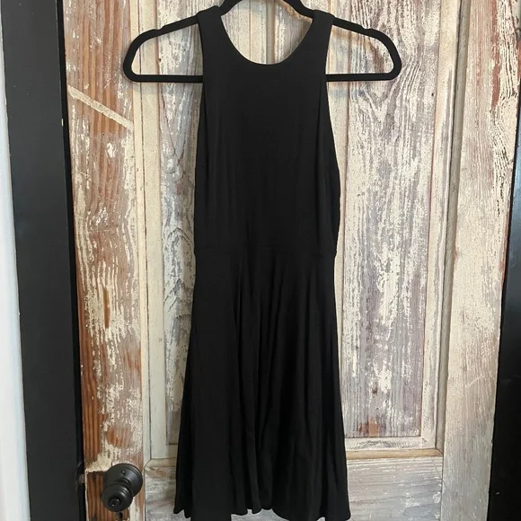silence and noise black mini dress Champagne Showers Halterneck Slip Mini Dress Black